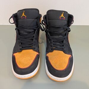 Nike Air Jordan 1 SE Mid Black and Vivid Orange Men's Size 10